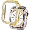 DEALELE Confezione da 2 custodie compatibili con Apple Watch Series 6/5/4/SE2/SE (44 mm), con strass a doppia fila (44 mm, oro e trasparente)