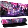 Kawani Tappetino per mouse da gaming Sakura Cherry Blossom, 80 x 20 cm, con bordi cuciti, estendibile, impermeabile, base in gomma antiscivolo, grande tappetino per tastiera per computer da gioco, tappetino