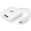 Ewent EW-139501-001-N-P USB Type C HDMI Bianco Adattatore per Cavo (USB Type C, HDMI, Maschio/Femmina, Bianco)