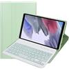 HLTOOP Custodia con Tastiera per Samsung Galaxy Tab A7 Lite 8.7 2021 (SM-T220/T225), Tastiera Wireless Rimovibile Retroilluminata A 7 Colori per Galaxy Tab A7 Lite 8.7 Pollici Versione 2021,Verde