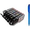 IC-Office 6 cartucce originali Canon PGI 530 CLI531 Set con grigio + penna a sfera
