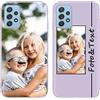 Yoedge Custom Cover Personalizzata Custodia per Samsung Galaxy A52 / A52s (5G) 6,5 Personalizzato con Foto Testi,Silicone Personalizza Case Immagine Personalizzabili Case per Samsung A52,Erba Viola