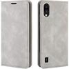Fertuo Cover ZTE Blade A5 2020, Custodia a Libro in Pelle Flip Case Portafoglio con Porta Carte, Chiusura Magnetica [Interna in Silicone Morbido] Cover per ZTE Blade A5 2020 Smartphone, Grigio