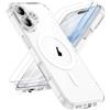 ORETECH Magnetica Cover per iPhone 17 6,3 Pollici con 2 Vetro Temperato, Compatibile con MagSafe, Protezione Completa Della Fotocamera, Anti-Graffio Antiurto Ultra Sottile Hard PC Cover-Trasparente