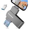 Ruweipan Chiavetta USB per Phone,[Senza APP] Ruweipan 512GB Pendrive USB C 4 in 1 Memoria Esterna USB 3.0 Chiavetta per Scaricare Foto Photostick per OTG Android/Smartphone/PC/Tablet/Pad/iOS(512G,Nero)
