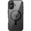 JETech Cover Magnetica per iPhone 17 6,3 Pollici Compatibile con MagSafe, Antiurto Paraurti Custodia, Solida Colore Opaco TPU Telaio, Anti-Graffio Retro Trasparente (Nero)