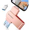 Ruweipan Chiavetta USB per Phone,[Senza APP] 512GB Pendrive USB C 4 in 1 Memoria Esterna USB 3.0 Chiavetta per Scaricare Foto Photostick per OTG Android/Smartphone/PC/Tablet/Pad/iOS(512G,Rosa)