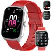 Qecnato Smartwatch Uomo Donna, 1.95" schermo curvo Orologio Smartwatch Chiamate Bluetooth, 110 Modalità Sportive Fitness Tracker, Contapassi Sonno Cardiofrequenzimetro, IP68 Smart watch per iOS Android, rosso