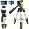 Huepar TPD05A1 Treppiede in Alluminio 50cm - Treppiede Portatile Regolabile per Livelli Laser, con Livella a Bolla a 3 Vie, Piastra a Sgancio Rapido (Attacco 1/4"-20), Supporto per Telefono Incluso