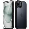 JETech Cover Opaca per iPhone 15 6,1 Pollici, Protezione Anticaduta Antiurto di Grado Militare, Custodia Posteriore Glassata Traslucida, Anti-Impronte (Nero)