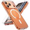 ORETECH Magnetica Cover per iPhone 17 Pro Max 6,9" con 2 Vetro Temperato, Compatibile con MagSafe,Protezione Completa Della Fotocamera, Anti-Graffio Antiurto Ultra Sottile Hard PC Cover-Trasparente