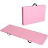 HOMCOM Tappetino da Ginnastica Pieghevole, Materassino Fitness Spesso 5 cm e Antiscivolo, Tappeto da Palestra Salvaspazio per Yoga e Pilates, 180x60 cm, Rosa