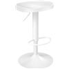 WOLTU Sgabello da Cucina, Sgabello da Bar per Colazione in Legno Massiccio, Sgabello da Banco Regolabile in Altezza, Sgabello Girevole a 360° con Poggiapiedi, Bianco, BH413ws-1