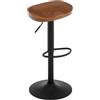 WOLTU Sgabello da Bar, per Colazione in Legno Massiccio, Sgabello Cucina, Regolabile in Altezza, Sgabello Girevole a 360° con Poggiapiedi, Marrone, BH413br-1