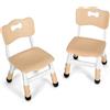 MAMIZO 2PCS Sedia Bambini Plastica, Sedia per bambino Regolabile in Altezza, Sediolina Portata 100kg, Sgabello Bambini da 2 Anni, sedie da Scrivania per Bambini per la Cameretta, Scuola, Asilo Nido, Giallo