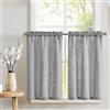 TOPICK Tendine per finestre in lino semitrasparenti, per soggiorno, casa di campagna, piccole finestre, 65 x 90 cm, colore grigio