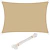 WOLTU GZS1188sd6 Tenda a Vela Parasole Rettangolare Telo da Sole in HDPE Protezione Solare Respirante Anti UV Giardino Esterni Sabbia 3x5m