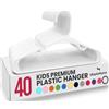 Utopia Home Appendiabiti per Bambini e Neonati, Pack di 40 - Grucce Sottili, Durevoli e Salvaspazio per Armadio e Cameretta, Perfette per Cappotti, Giacche e Vestiti, Bianco