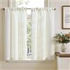 TOPICK Tendine per finestre in lino semitrasparenti, per soggiorno, casa di campagna, piccole finestre, 65 x 115 cm, colore bianco