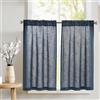 TOPICK, tende per finestra in stile bistrot con effetto lino, per soggiorno e cucina, finestre piccole, trasparenti, tende da cucina, tende corte, moderne, in stile rustico, set da 2 pezzi, 65 x 90 cm