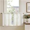 TOPICK Tendine per finestre in lino semitrasparenti, per soggiorno, casa di campagna, piccole finestre, 65 x 60 cm, colore bianco