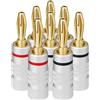Aolso Spine a Banana, Set di 8 Connettori a Banana,Per Tutti i Cavi Degli Altoparlanti con un Diametro Massimo di 4.5 mm²& ad Esempio HiFi Ricevitore(Rosso *4, Nero *4)