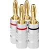 Aolso Spine a Banana, Set di 4 Connettori a Banana,Per Tutti i Cavi Degli Altoparlanti con un Diametro Massimo di 4.5 mm²& ad Esempio HiFi Ricevitore(Rosso *2, Nero *2)