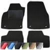moto-MOLTICO Tappetini per auto in velluto | Set di 4 tappetini per auto adatti per Opel Astra K (2015-2021), colore nero con cuciture decorative grigie