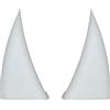 Wezalget Denti da vampiro per auto, 2 denti da vampiro per auto, decorazione paraurti, decorazione per auto da vampiro, corna da diavolo bianche da installare sulla griglia anteriore