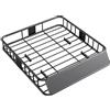 HOMCOM Portapacchi Auto Tetto da 90.7 kg, Cestello Portapacchi Auto Universale con Deflettori, Barre Laterali, Portabagagli in Acciaio, per SUV, Pickup, Fuoristrada, Berline, 110.5x99.5x18.5 cm, Nero