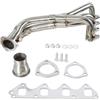 Kwedfgo Scarico Auto Collettore Di Scarico In Acciaio Inossidabile Per Accessori Auto Per Suzuki Per Samurai Per Geo Per Tracker 1.3L 1.6L L4 Di Scarico(Sliver)