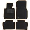 moto-MOLTICO Tappetini per auto, in velluto, adatti per Jaecoo 7 PHEV 2023, set da 3 pezzi, tappetini per auto neri con cuciture decorative beige