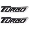 SgW 2 pezzi Turbo Emblem 3D Metal Premium Car Side Parafango Posteriore Bagagliaio Decalcomanie per tutte le Auto In Lega di Zinco Modificato Turbo Emblems Adesivi Decorazione per Auto (nero)