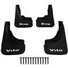 apline Compatibile con Mercedes Vito 1996-2025 Parafanghi Anteriori e Posteriori Set del Veicolo 4 Pezzi Nero