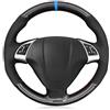 IUKMRT Copri Volante per Auto Per Fiat Per Grande Per Punto Per Bravo Per Linea 2007-2019 Per Qubo Per Doblo Coprivolante per auto in pelle scamosciata nera Protettiva per Volante(Yellow Thread)