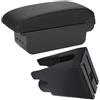 SHUGWA Auto Braccioli Per C1 Per Peugeot 107 Per Aygo BJ Box Bracciolo Bracciolo Centrale(B2 Black line 3USB)