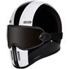 JunPing Casco Moto Integrale Vintage retrò Caschi Integrali con Occhiali, Motorino Caschi Jet ECE Omologato, Caschi da Motocross, Casco Mezzo Guscio off-Road 12,XL=61~62cm