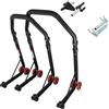 Sefis moto D18 Set di supporti per moto, supporto anteriore e posteriore, supporto per motocicletta, supporto di servizio, cavalletto anteriore e posteriore, supporto per montaggio moto (Nero, V-clip