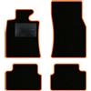QUEMAR Tappetini Auto compatibili con MINI Clubman I R55 2007-2015/ Kit Tappeti Moquette e Gomma su Misura (Set 2 Anteriori + 2 Posteriori) / Ricami e Colori Personalizzati (Bordo Arancio, 0 Ricami)