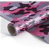Generico Mimetica Bad Girl Pellicola Camouflege Rosa Car Wrapping Adesiva Rivestimento Auto Moto Tuning Stickers LOLLOMOTO (38x50cm)