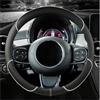 EMENAR Copri Volante Per Fiat 500 Per 500E Per 500L Per 500X 36CM Coprivolante Per Auto Accessori Auto In Pelle Microfibra Copristerzo Auto (Misurare : WHITE O SHAPE)