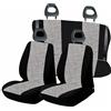 Generico Coprisedili Auto per Fiat Panda (2003/2012), Cotone Grigio Chiaro/Nero, Made in Italy, varie Versioni Sedili Posteriori (4 posti schienale intero)