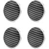 Rondrive Copricerchi 61mm Adatti per Audi Coprimozzo Copricerchi Adatti per Audi Cerchioni Copriruota ABS Accessori Auto Copricerchi Look Carbonio Colore Argento