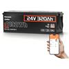 Humsienk Batteria LiFePO4 24V 320Ah Bluetooth con BMS 200A, 8192Wh, Protezione a Bassa Temperatura, 15000+ Cicli, Batteria Litio per Camper, Sistemi Solari, UPS, Off-Grid