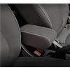 Drive Design Bracciolo compatibile per Smart 453 ForTwo e ForFour TESSUTO NERO e CUCITURE BIANCHE regolabile in lunghezza