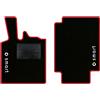 QUEMAR Tappetini Auto per Smart Fortwo 450, Bordo Rosso, 2 Loghi+Ricami | 1998-2007 / W450 / Kit Tappeti Moquette e Gomma su Misura / Set 2 Anteriori / Ricami e Colori Personalizzati / Antiscivolo