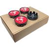 Generico Set 4 Tappi Coprimozzo Copri Mozzo con Scorpione Diametro 50 mm Compatibili per ABARTH Cerchi Essesse Coppe Coppette per Cerchi in Lega Diametro 50 mm Rosso Argento