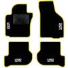 QUEMAR Tappetini Auto per Golf V e VI 2003-2012, Bordo Giallo, 4 Ricami | Kit Tappeti Moquette e Gomma su Misura / Set 2 Anteriori + 2 Posteriori / Ricami e Colori Personalizzati / Antiscivolo