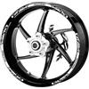Decalart Kit 14 Adesivi cerchi ruote Moto filetto fasce strisce RACING universali compatibili per 16 17 18 Pollici Disegno moderno astratto L251 (Bianco)