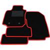 Somer Car Kit Tappetini Auto compatibili con Renault Clio 3 2005-2012 | Set Tappeti in Moquette, Tappeto auto su misura, bordo rosso